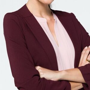 Skies Are Blue Raja collarless Ruched Sleeve blazer